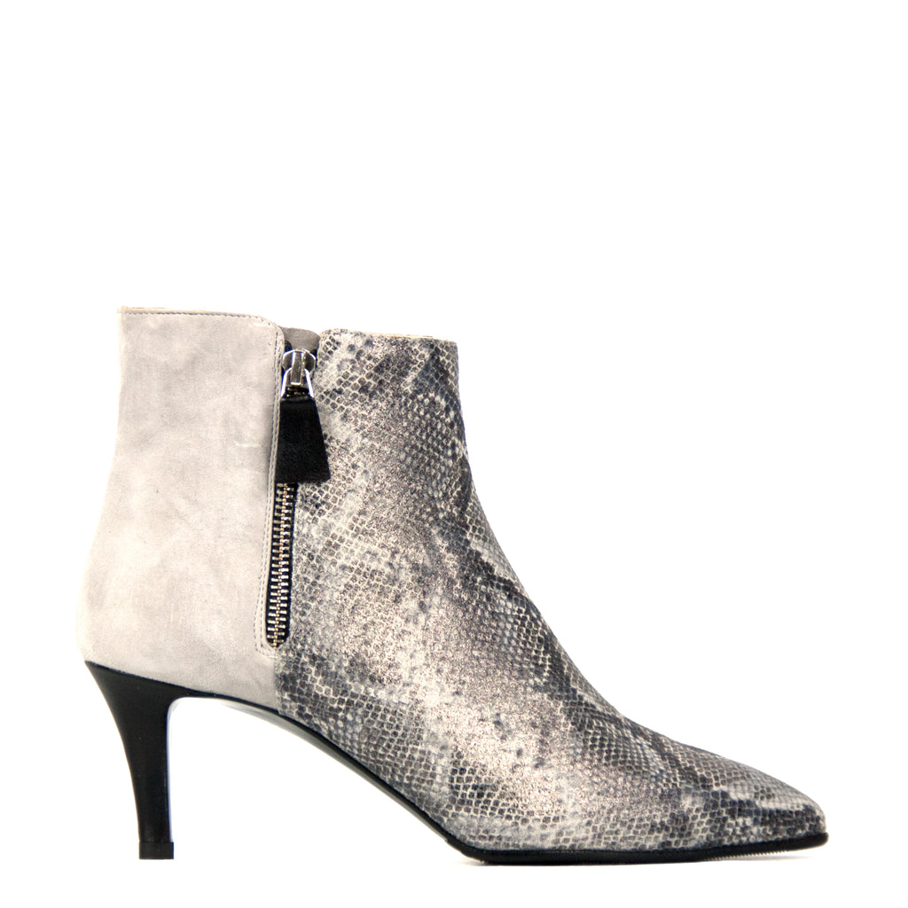 Grey high heel ankle boots best sale